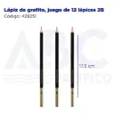 Lápiz  de grafito, juego de 12 lápices 2B