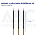 Lápiz  de grafito, juego de 12 lápices 4B