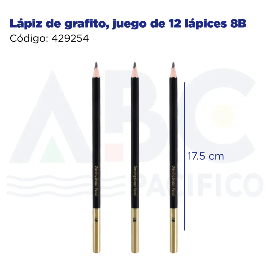 Lápiz  de grafito, juego de 12 lápices 8B