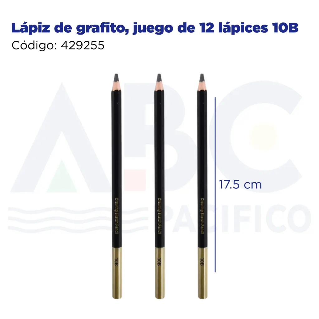 Lápiz  de grafito, juego de 12 lápices 10B