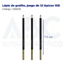 Lápiz  de grafito, juego de 12 lápices 10B