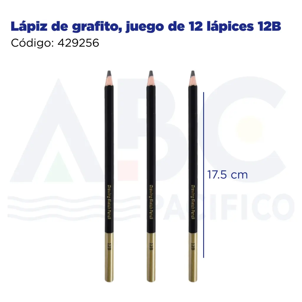 Lápiz  de grafito, juego de 12 lápices 12B