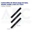 Carboncillos de dibujo juego de 6pzs, blando, medio y duro de 1*8cm