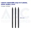 Lápices carboncillo juego de 3 piezas, suave, medio y duro