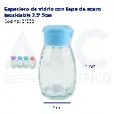 Especiero de vidrio con tapa de acero inoxidable 7.5*3cm