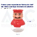 [01371] Frasco para especias en forma de chef de vidrio con tapa oradada de plástico