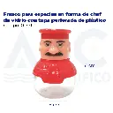 [01371] Frasco para especias en forma de chef de vidrio con tapa perforada de plástico