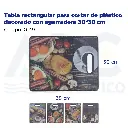Tabla rectangular para cortar de plástico decorado con agarradera 30*38 cm