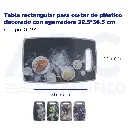 Tabla rectangular para cortar de plástico decorado con agarradera 22.5*36.5 cm