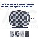 Tabla ovalada para cortar de plástico decorado con agarradera 30*38 cm