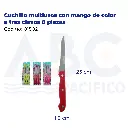 Cuchillo multiusos con mango de color a tres clavos 6 piezas