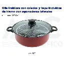[01802] Olla freidora con colador y tapa incluidos de hierro con agarraderas laterales