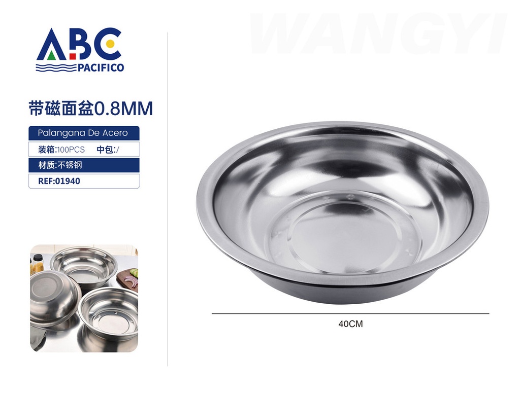 Bowl circular de acero inoxidable 40 cm