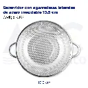 Escurridor con agarraderas laterales de acero inoxidable 19.5 cm