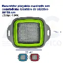 [01980] Escurridor plegable cuadrado con agarraderas laterales de plástico 26*35 cm