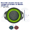 [01984] Escurridor plegable circular con agarraderas laterales de plástico 24*29.6 cm