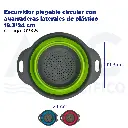 [01985] Escurridor plegable circular con agarraderas laterales de plástico 19.3*24 cm