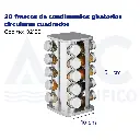 20 frascos de condimentos giratorios circulares cuadrados