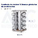 Cuadrado de madera 16 frascos giratorios de condimentos
