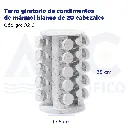 Tarro giratorio de condimentos de mármol blanco de 20 cabezales