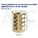 Frasco giratorio de condimentos de vidrio jaspeado blanco de 16 cabezas