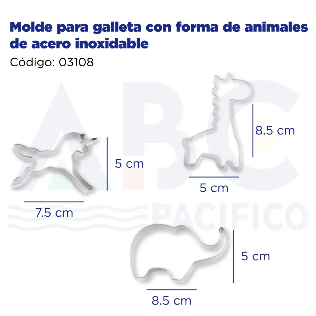 Molde para galleta con forma de animales de acero inoxidable