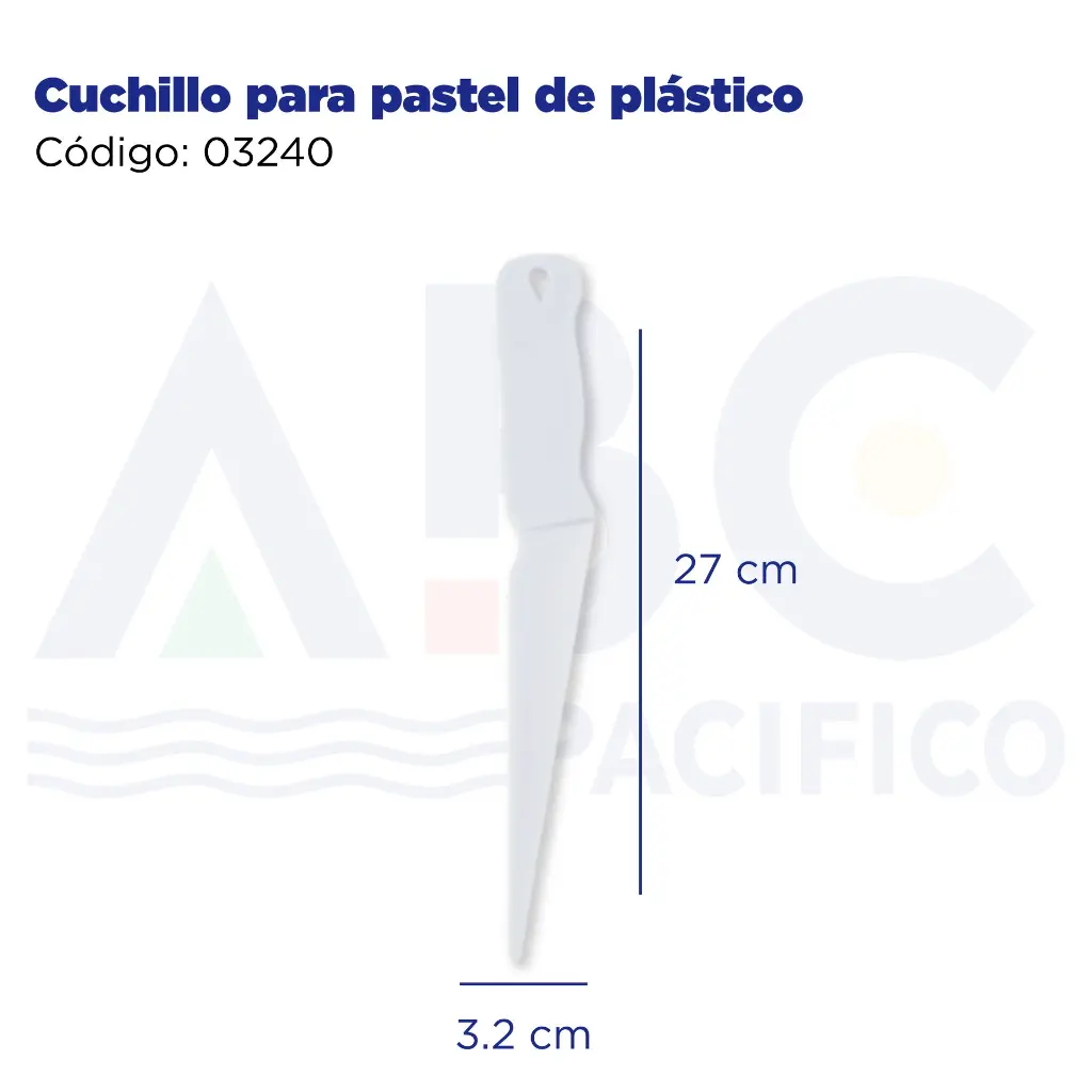 Cuchillo para pastel de plástico