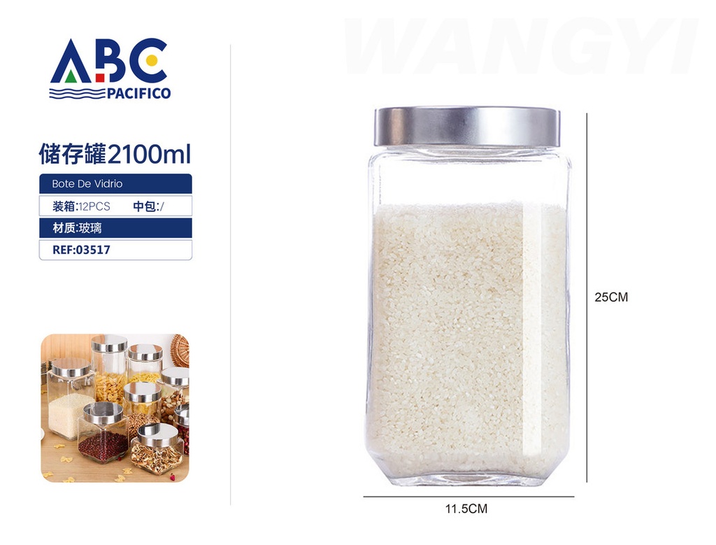 Frasco de 2100ml con tapa para almacenaje
