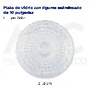 Plato de vidrio con figuras entrelazado de 10 pulgadas