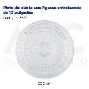 Plato de vidrio con figuras entrelazado de 13 pulgadas