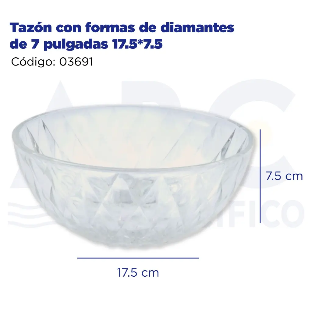 Tazón con formas de diamantes de 7 pulgadas 17.5*7.5