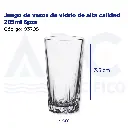 Juego de vasos de vidrio de alta calidad 285ml 6pzs