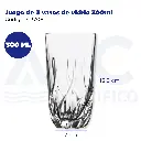 Juego de 3 vasos de vidrio 300ml