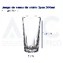 Juego de vasos de vidrio 3pzs 300ml