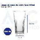 [03711] Juego de vasos de vidrio 3pzs 300ml
