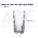 Juego de vasos de vidrio 3pzs 300ml