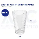 Juego de vasos de vidrio 3pzs 470ml
