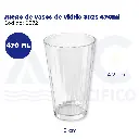 Juego de vasos de vidrio 3pzs 470ml