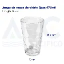 Juego de vasos de vidrio 3pzs 470ml