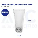 Juego de vasos de vidrio 6pzs 315ml