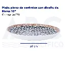 Plato de cerámica para fruta con diseño de flores 10"