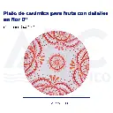 Plato de cerámica para fruta con detalles en flor 8"