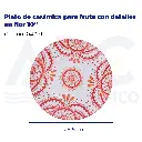 Plato de cerámica para fruta con detalles en flor 10"