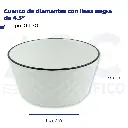 Cuenco de diamantes con línea negra de 4.5"