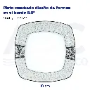 Plato cuadrado diseño de formas en el borde 8.5"