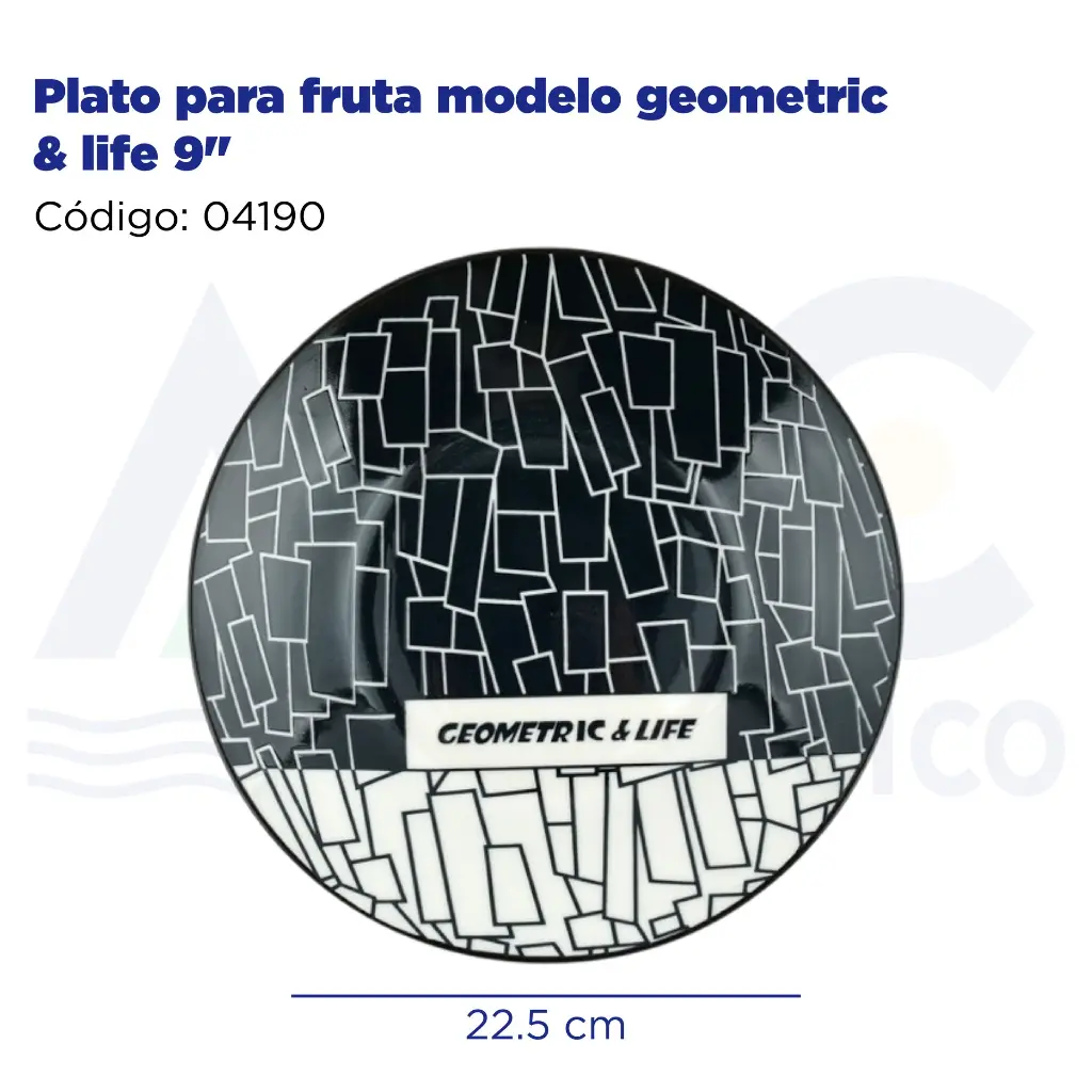 Plato para fruta modelo geometric & life 9"