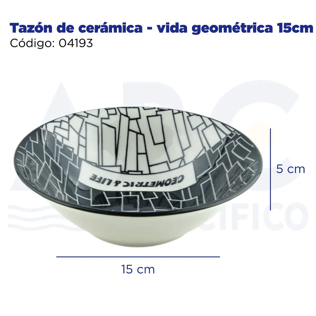 Tazón de cerámica - vida geométrica 15cm