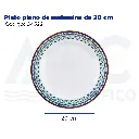 [04522] Plato plano de melamina de 20 cm
