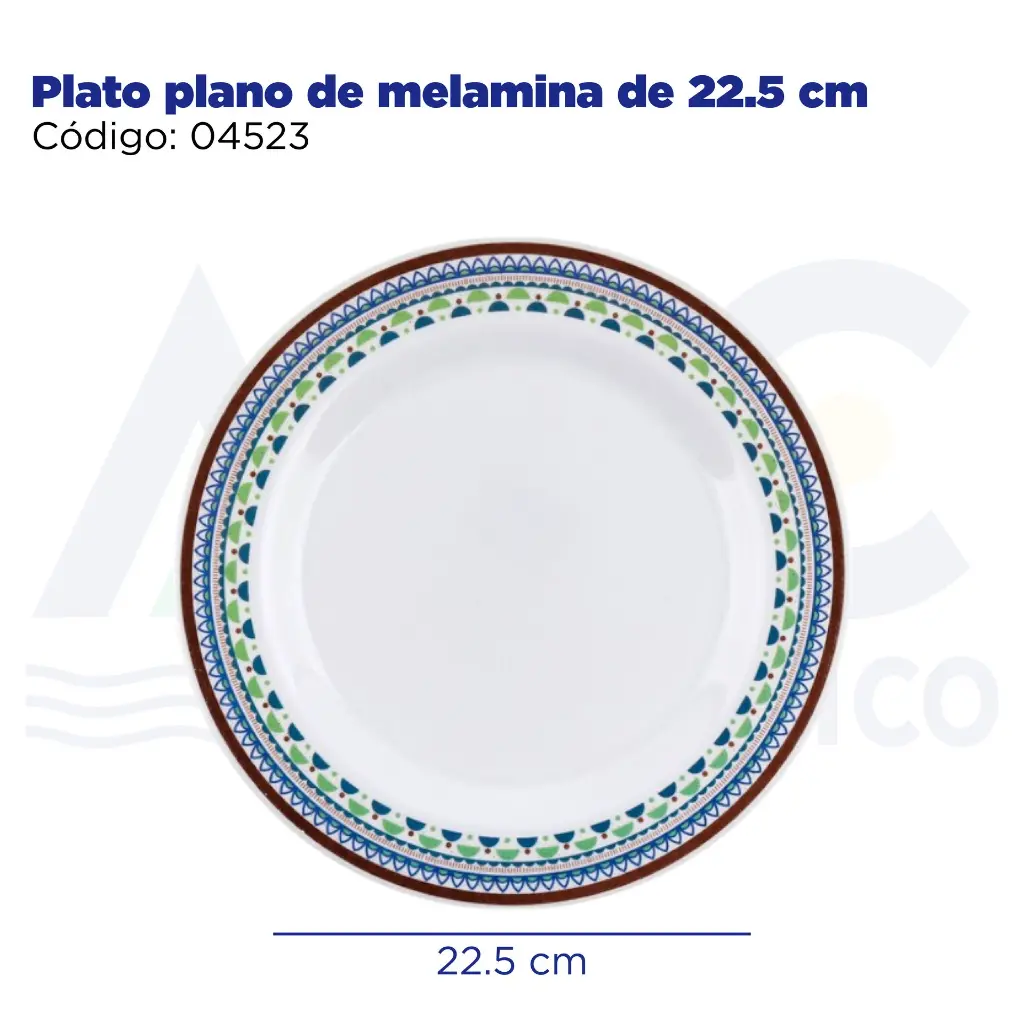 Plato plano de melamina de 225 cm