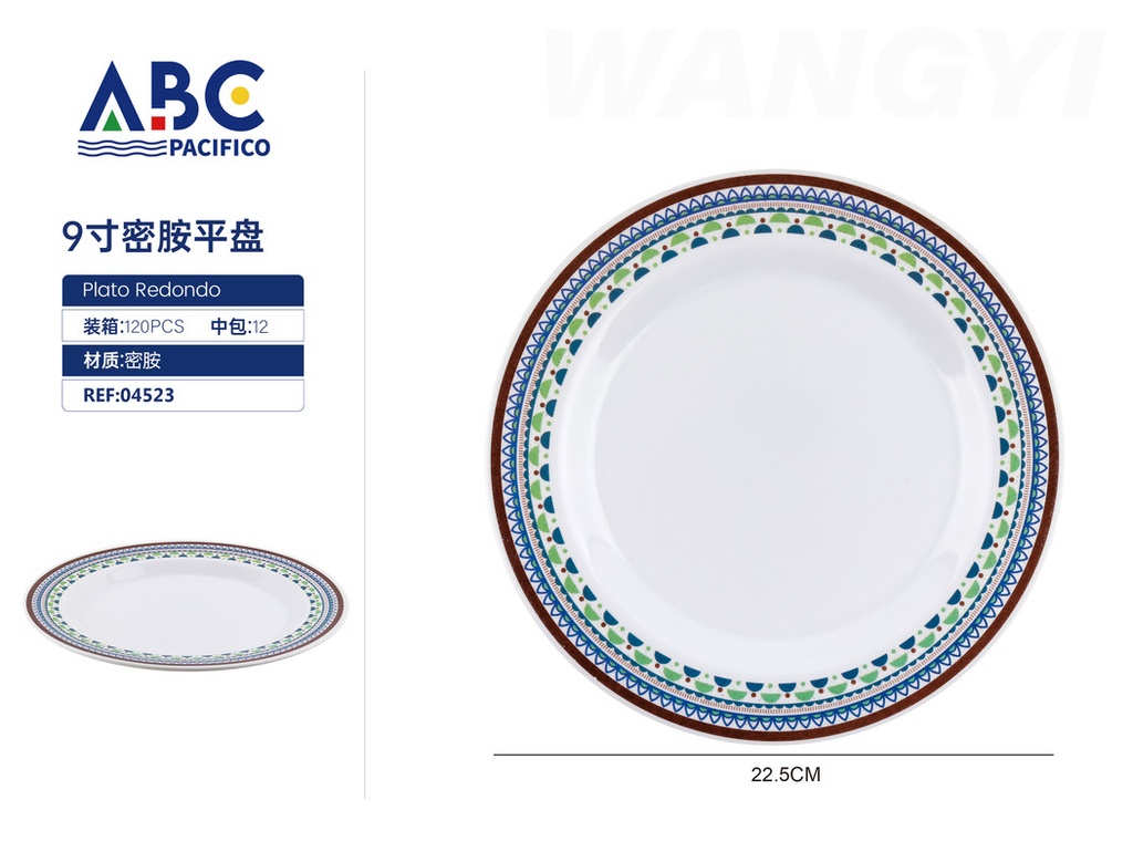 Plato plano de melamina de 225 cm